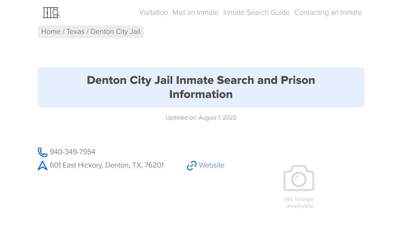 Denton City Jail Inmate Search and Prison Information