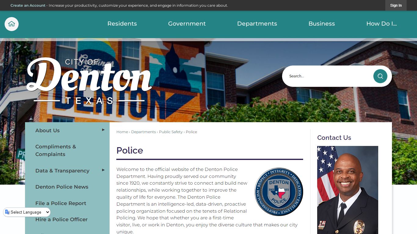 Police | Denton, TX - City of Denton